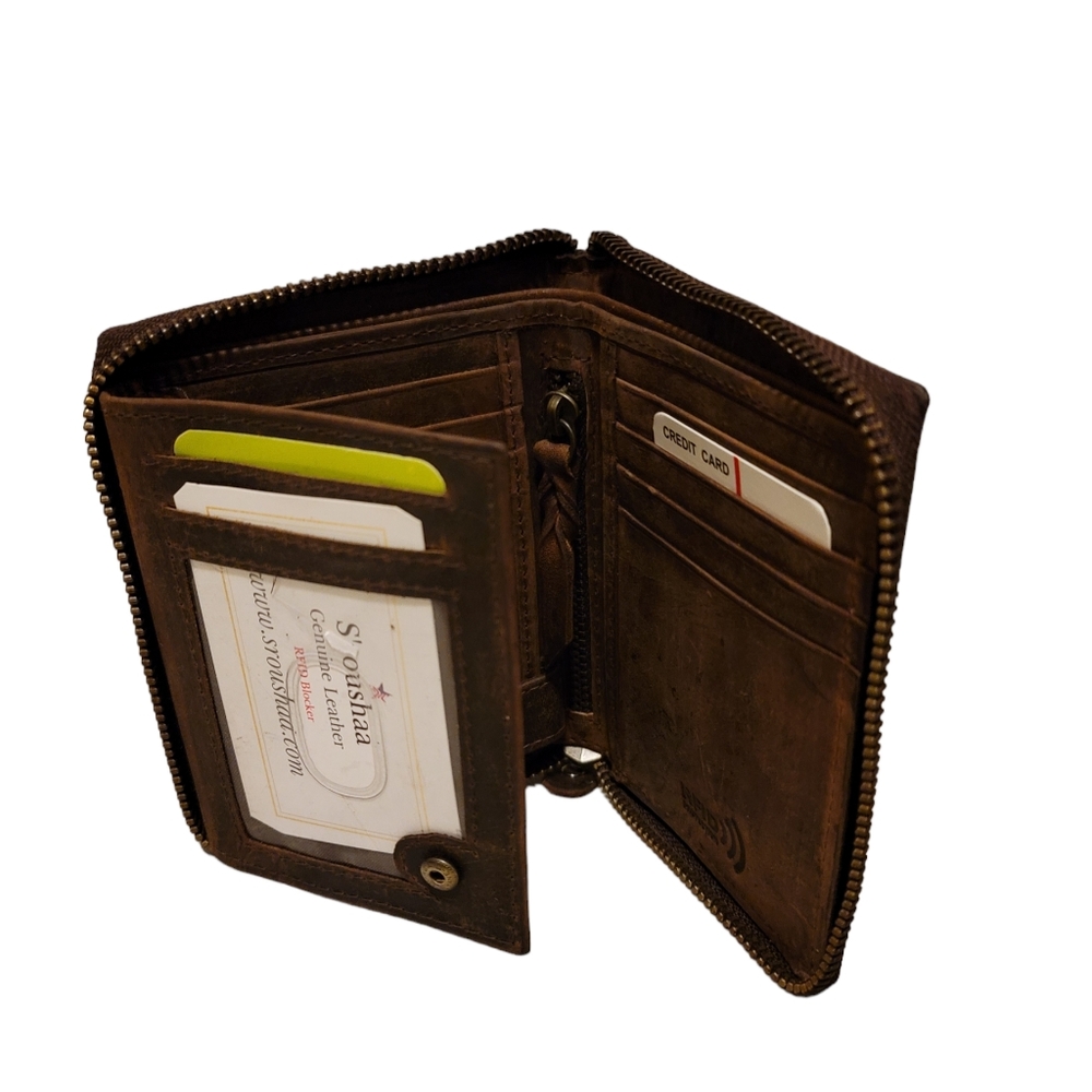 RFID  vintage Leather Executive I.D. Wallet